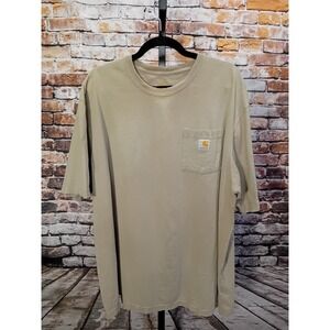 Carhartt Relaxed Fit Tan Colored T Shirt Size 2XL Workwear